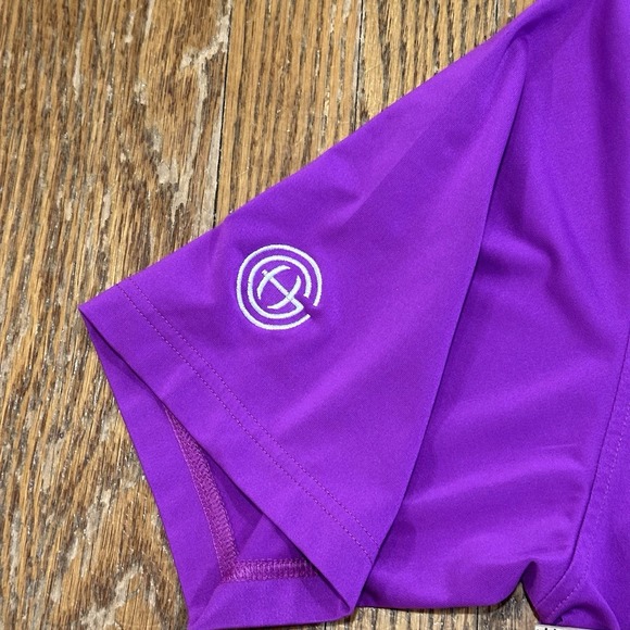 Footjoy Short Sleeve Golf Polo Shirt Striped Mens M Medium Purple‎ Stretch - Picture 6 of 8